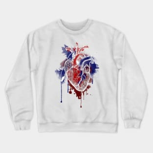 Digital Anatomical Watercolor Heart (White Version) Crewneck Sweatshirt